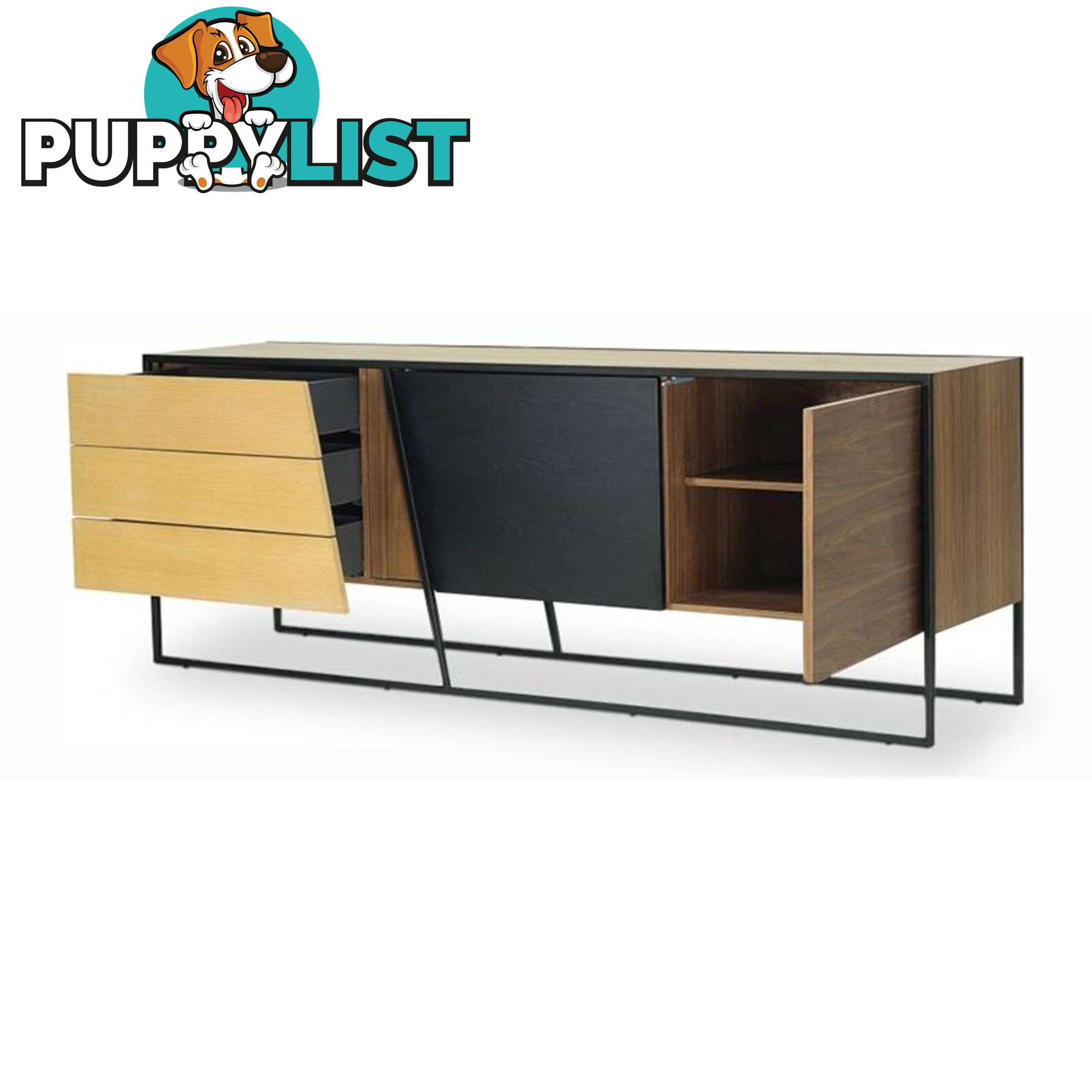 ODIN 205cm Walnut Veneer Sideboard - 3469004 - 9334719009117