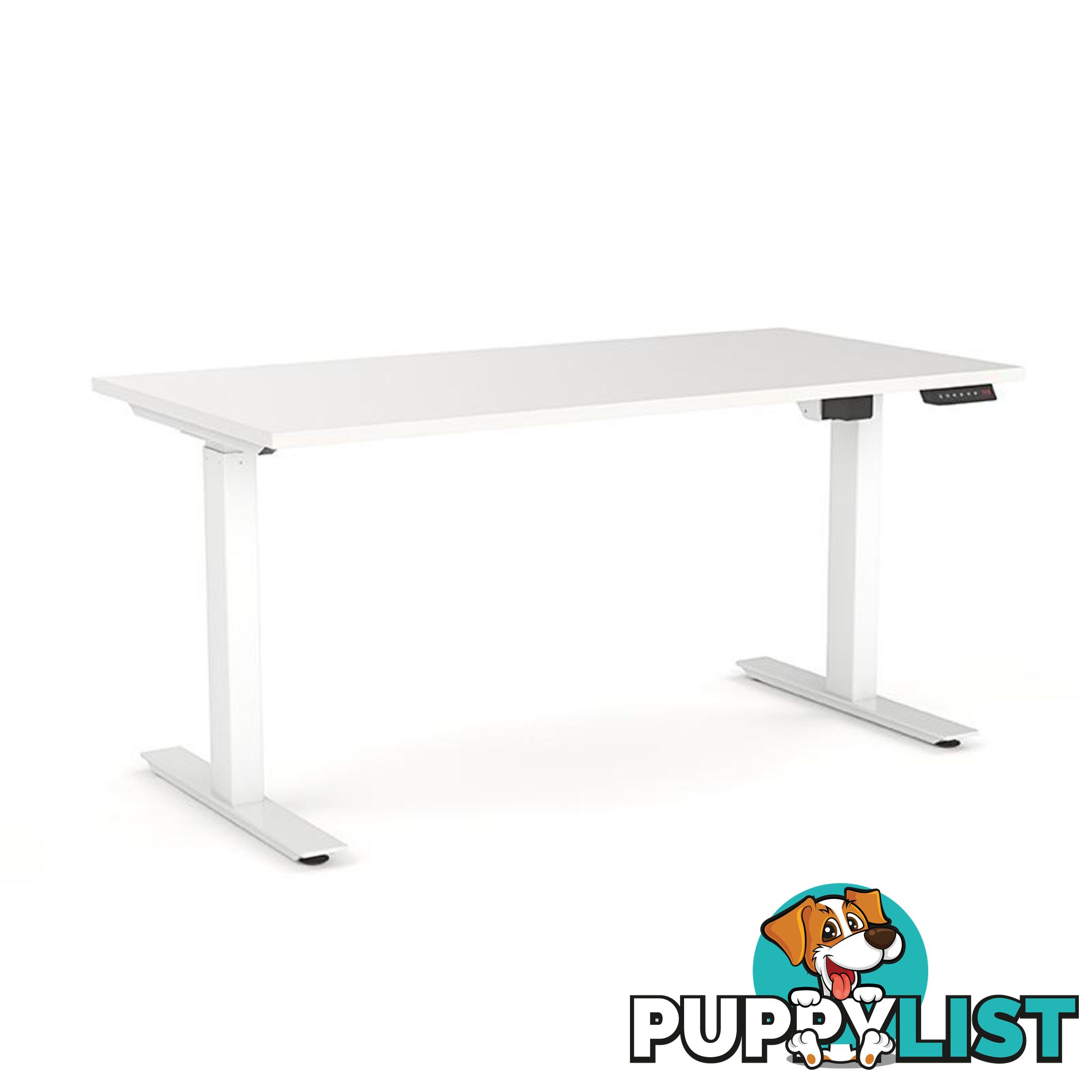 AGILE PRO Electric 2 Column Sit Standing Desk - 1200mm to 1800mm - White & Black - OG_AGE2SSD132