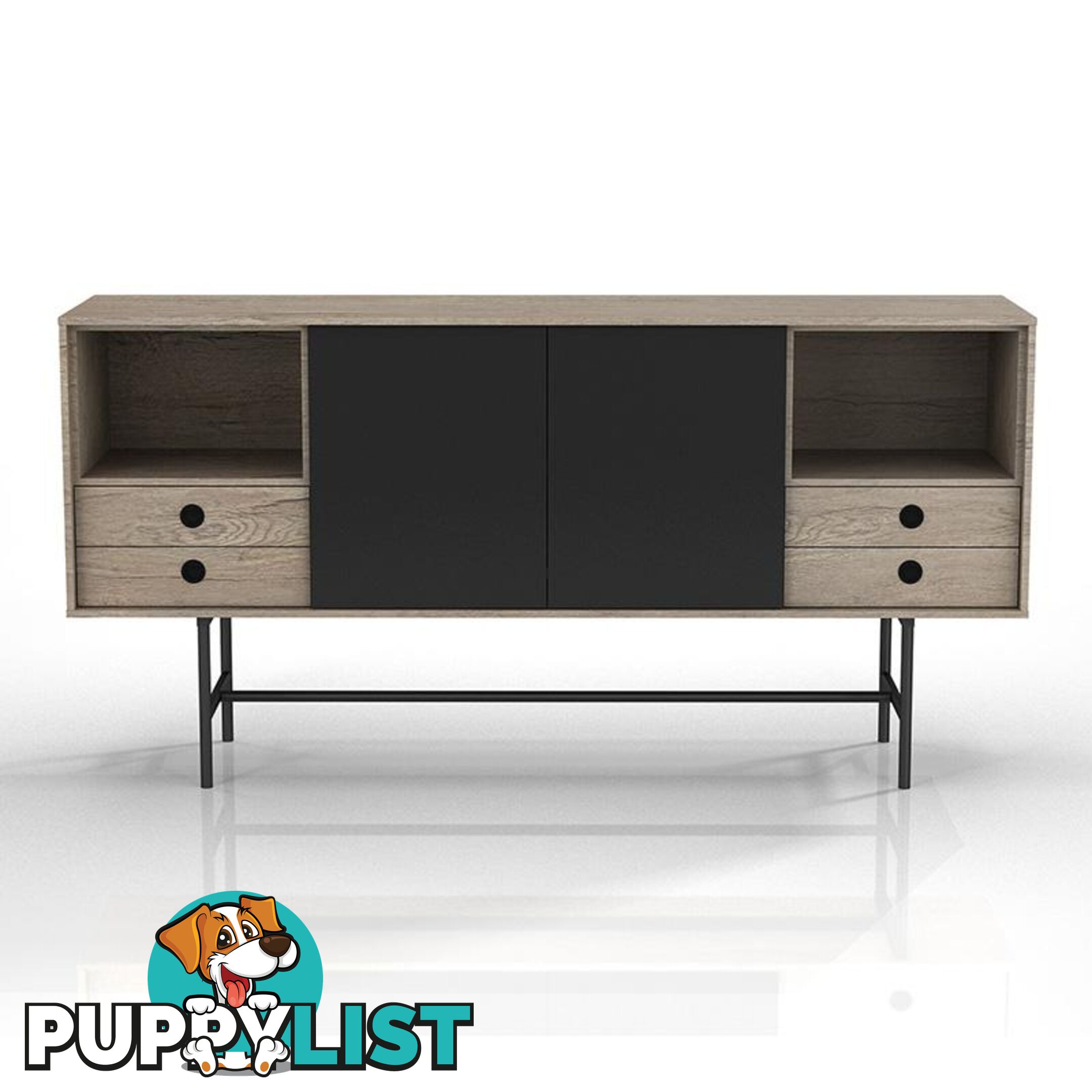 BAYLEN Sideboard 1.6M - Warm Oak & Black - WF-CW-01 - 9334719003757