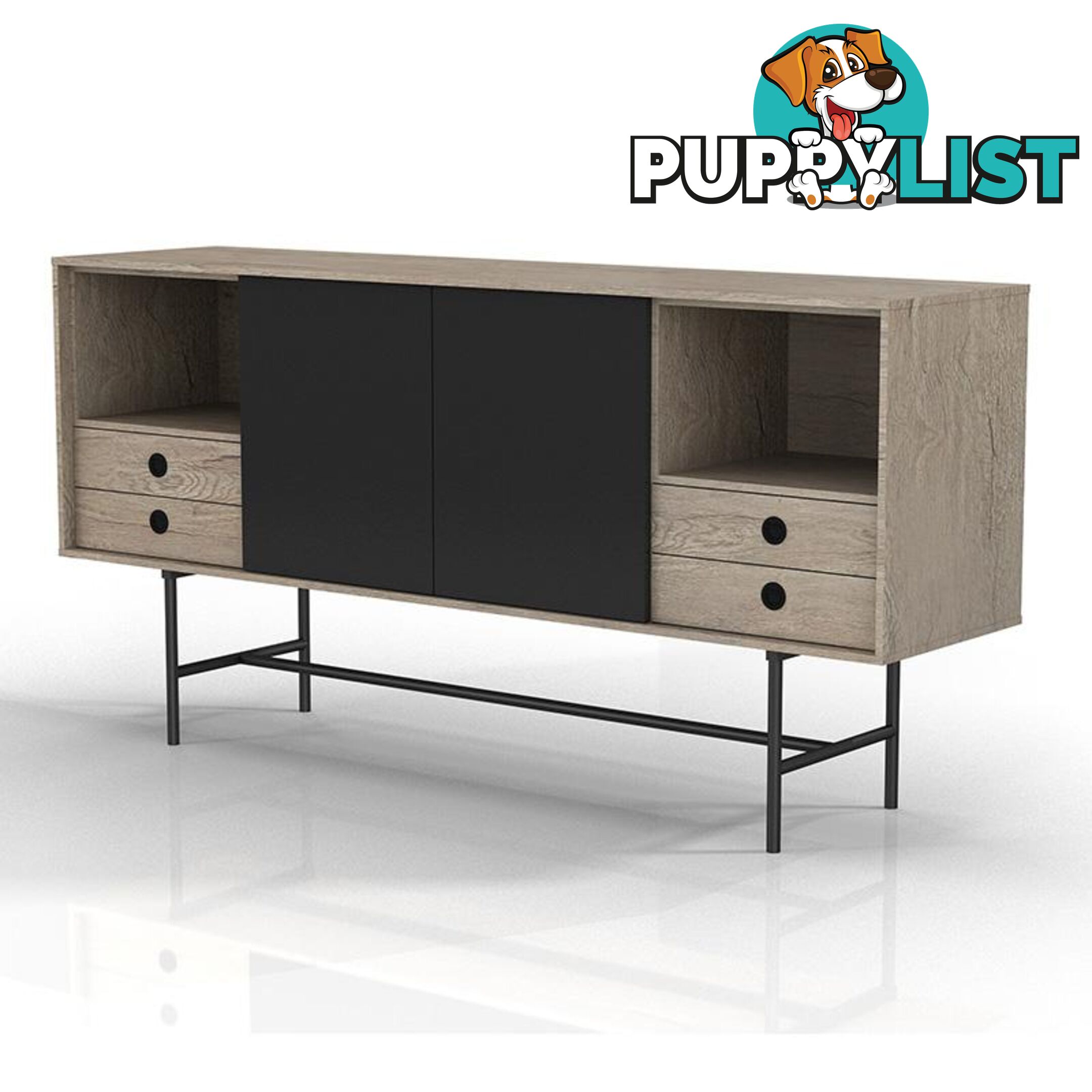 BAYLEN Sideboard 1.6M - Warm Oak & Black - WF-CW-01 - 9334719003757