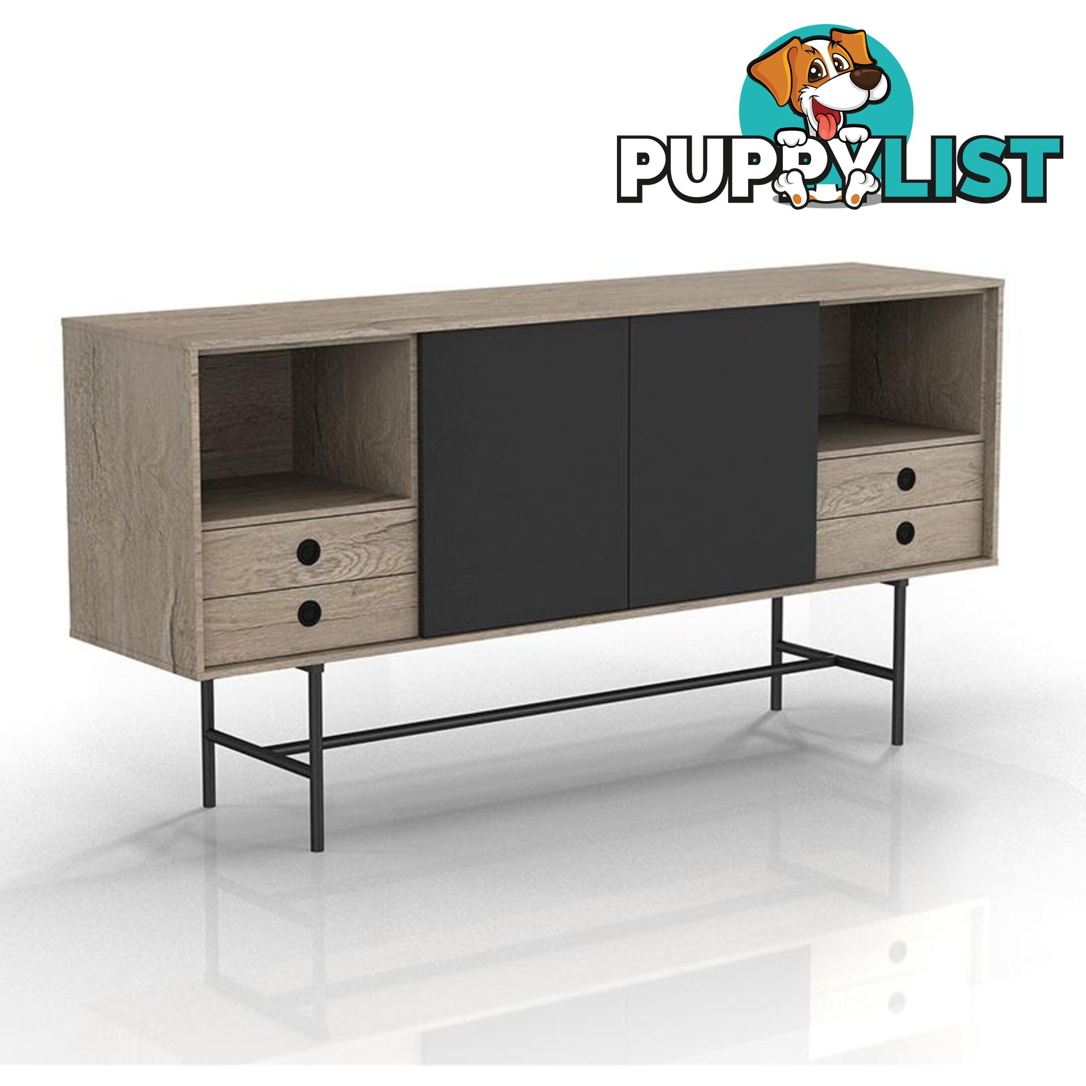 BAYLEN Sideboard 1.6M - Warm Oak & Black - WF-CW-01 - 9334719003757