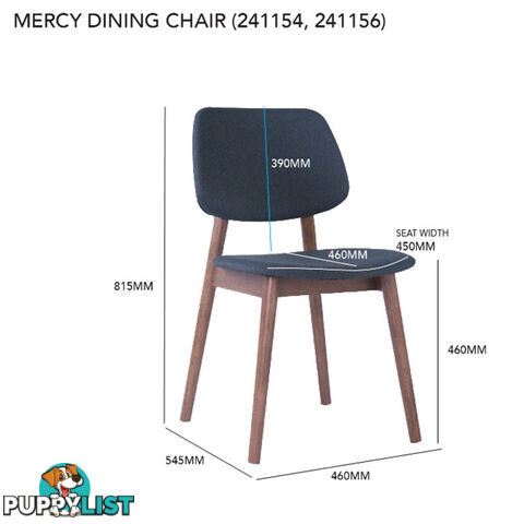 MERCY Dining Chair - Walnut/Dark Grey - 241156 - 9334719008400