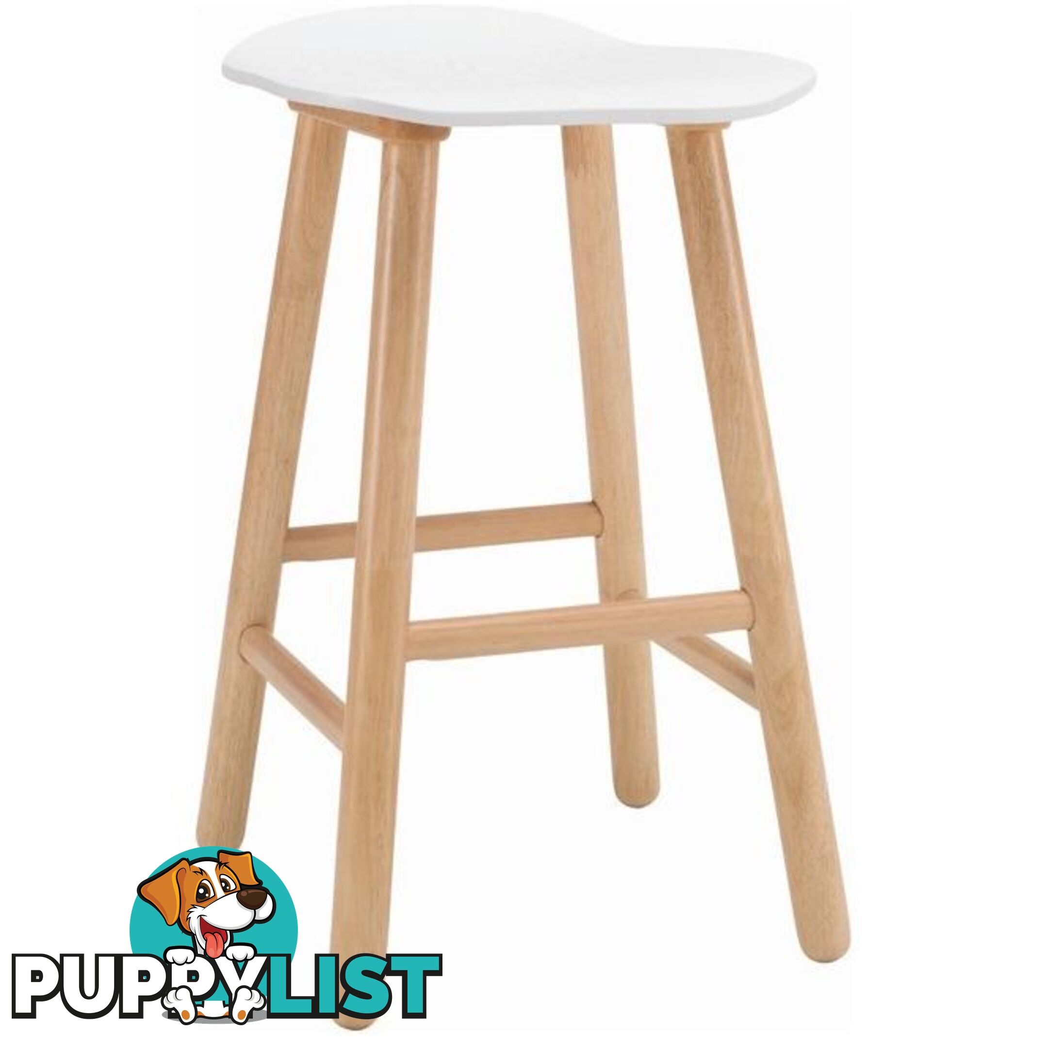 Hetty Counter Stool - Oak + White - 24092675 - 9334719007779