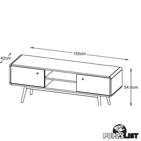 KAISU Entertainment TV Unit 150cm -  Natural & White - 36462260 - 5704745070810