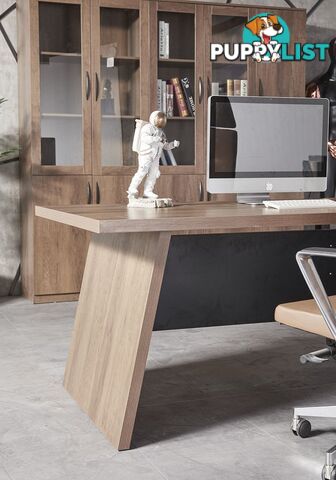 SUTTON Executive Desk with Left Return 1.8M - 2.0M - Warm Oak & Black - WF-M2507-L - 9334719011479