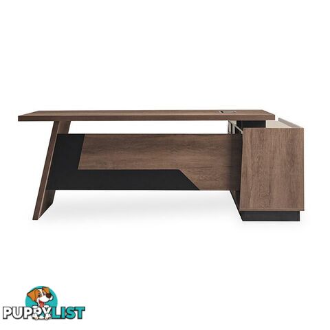 SUTTON Executive Desk with Left Return 1.8M - 2.0M - Warm Oak & Black - WF-M2507-L - 9334719011479