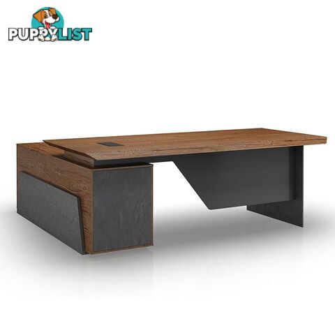 HAMLIN Executive Office Desk with Right Return 2.2M - Tobacco - WF-P3505-R - 9334719010335