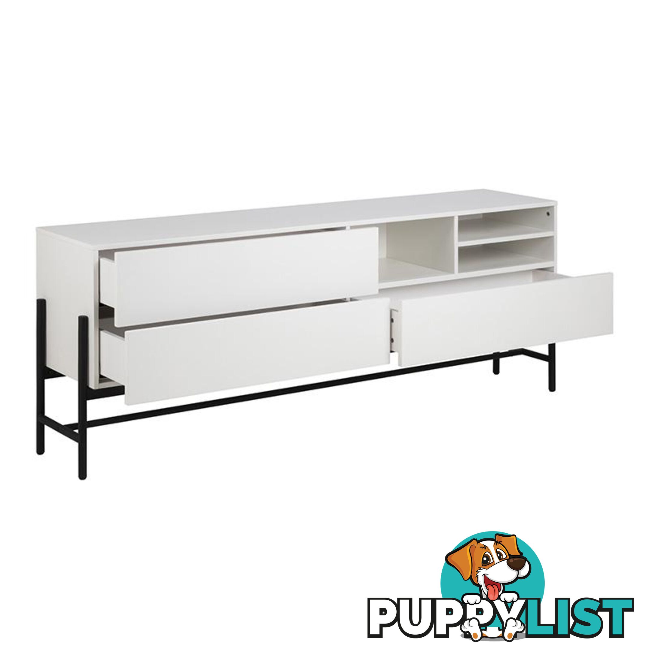 MOGEN Sideboard 185cm - White & Black - AC-H000018851 - 5713941044075