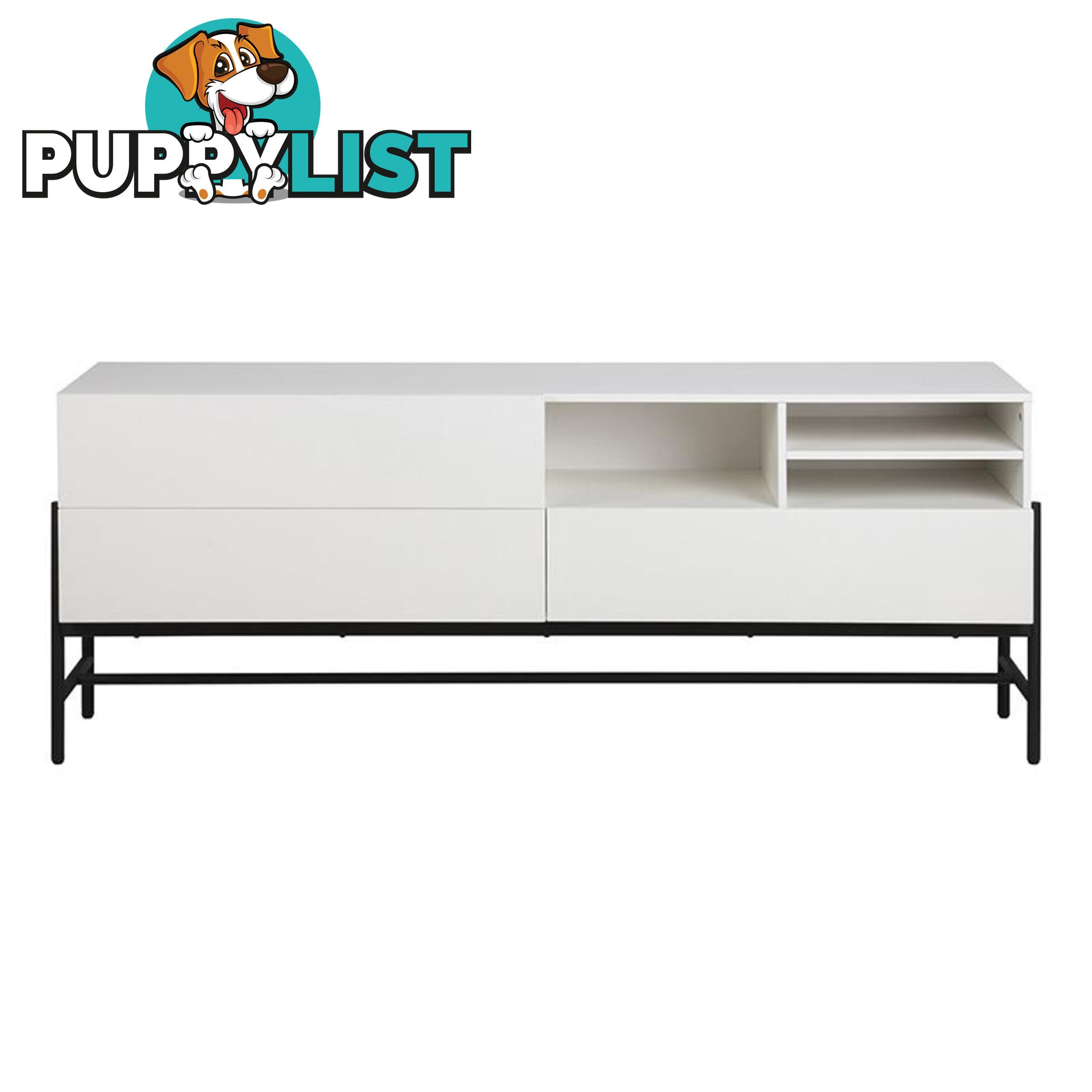 MOGEN Sideboard 185cm - White & Black - AC-H000018851 - 5713941044075