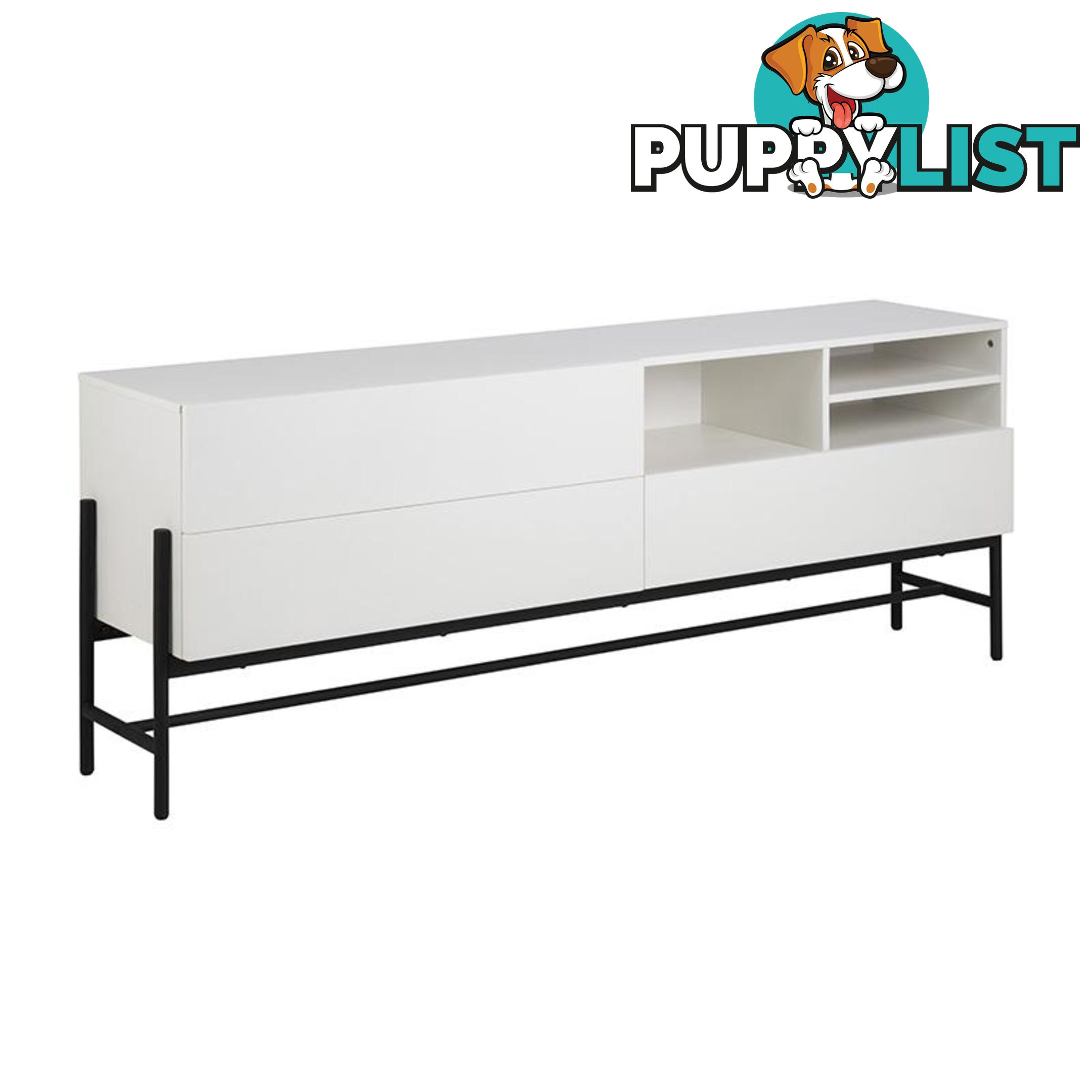 MOGEN Sideboard 185cm - White & Black - AC-H000018851 - 5713941044075