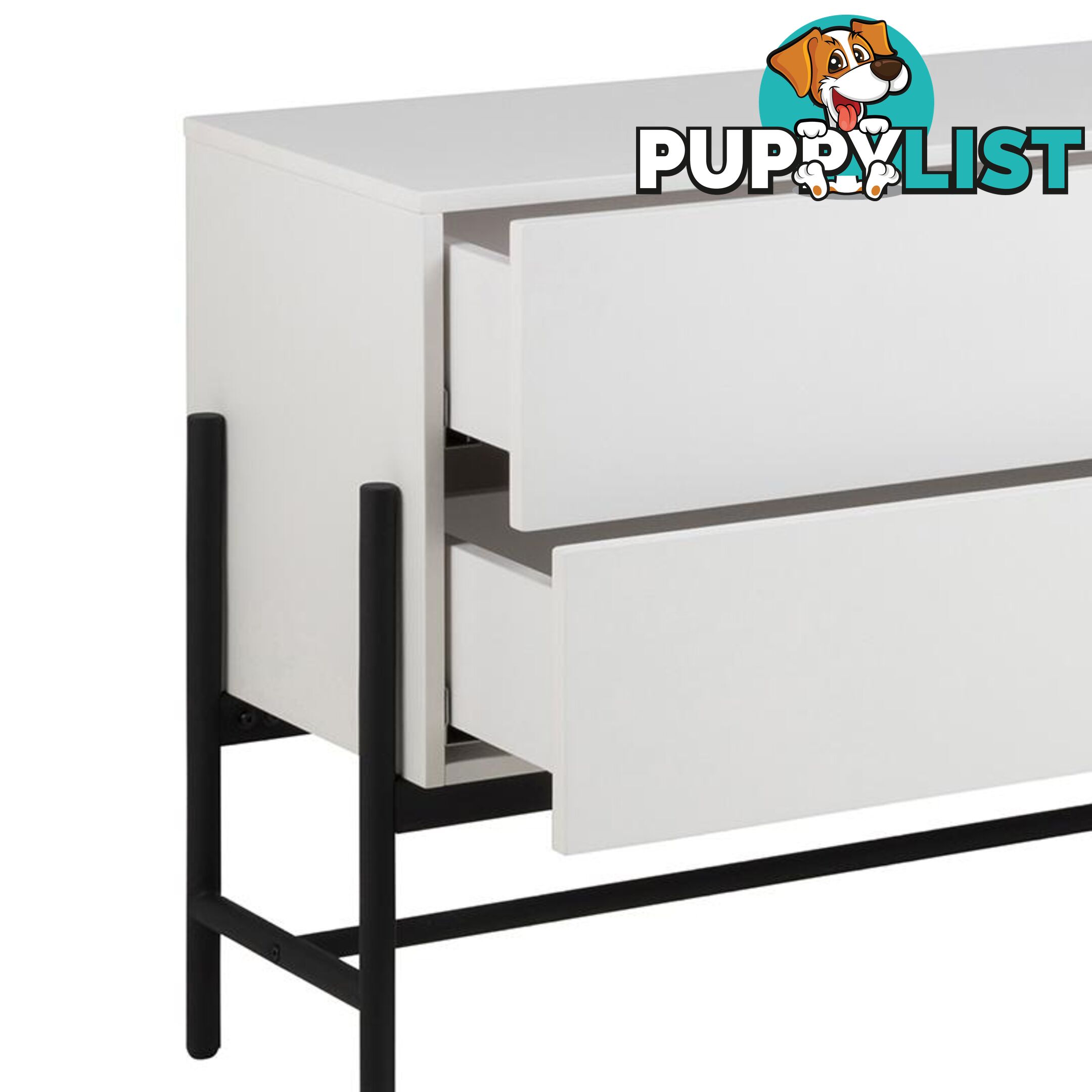 MOGEN Sideboard 185cm - White & Black - AC-H000018851 - 5713941044075