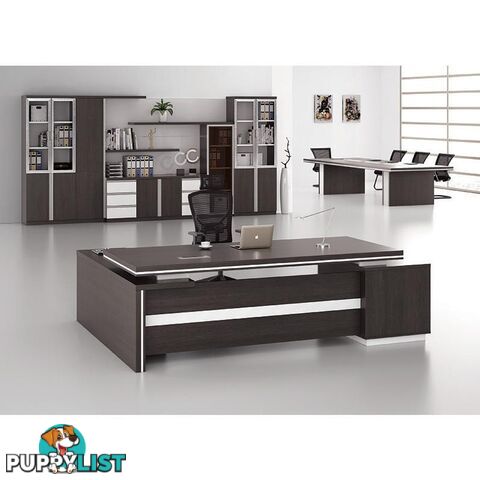 Xander Executive Office Desk with Right Return 2.49M - Black & White - MF-23MHB012 - 9334719001326