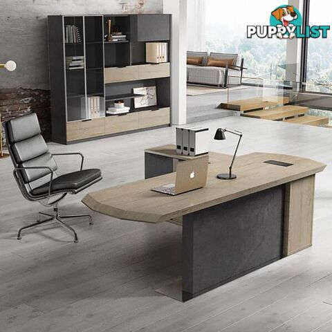 MAGNUS Executive Office Desk with Left Return 2.4M - Tobacco - WF-P3502 - 9334719004341