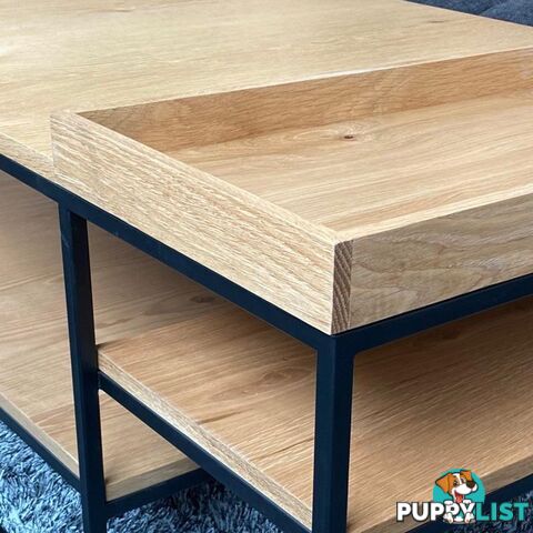 RIVOLI Coffee Table 120cm - Natural Oak & Black - 43351020 - 5704745097114