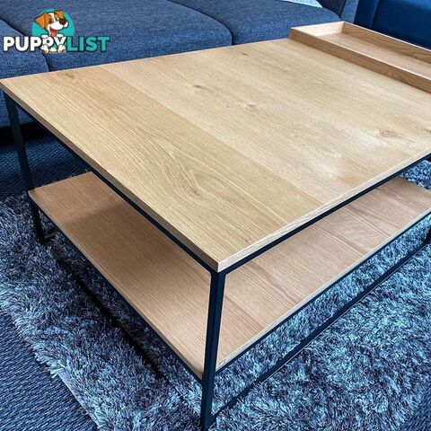 RIVOLI Coffee Table 120cm - Natural Oak & Black - 43351020 - 5704745097114