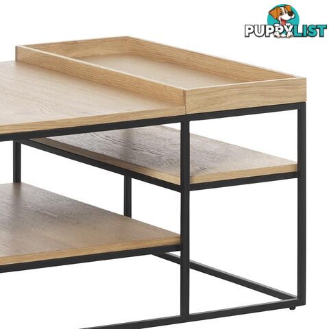 RIVOLI Coffee Table 120cm - Natural Oak & Black - 43351020 - 5704745097114