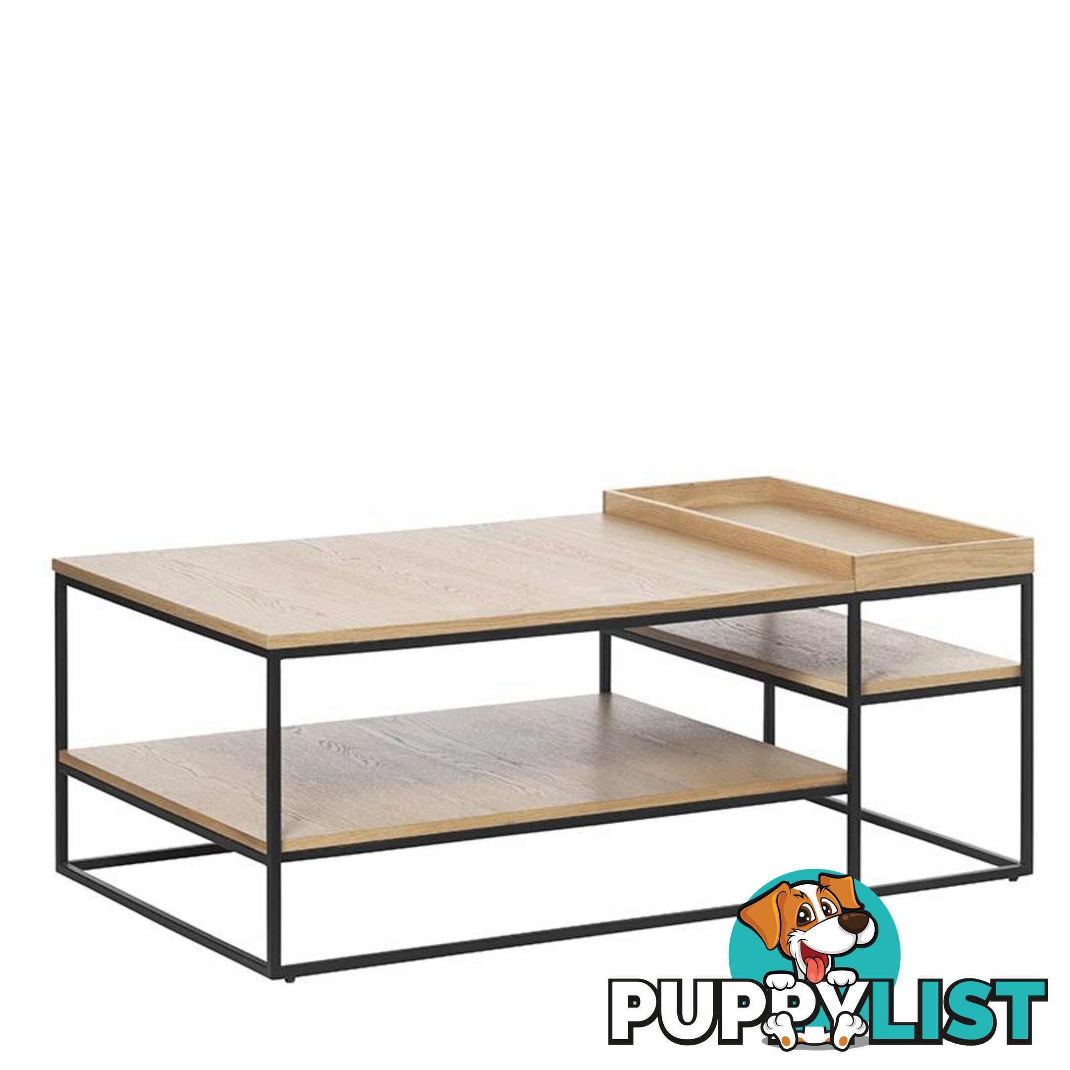 RIVOLI Coffee Table 120cm - Natural Oak & Black - 43351020 - 5704745097114