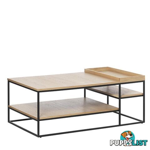 RIVOLI Coffee Table 120cm - Natural Oak & Black - 43351020 - 5704745097114