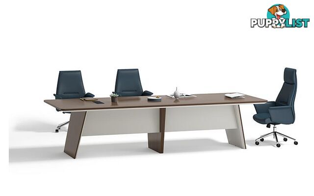 ANDERS Boardroom Table 3.2M - Australian Gold Oak & Beige - DF-TIAN-C0132 - 9334719011165