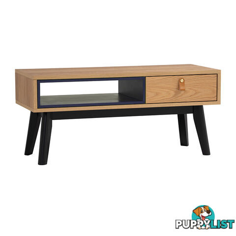 CASTOR Coffee Table 100cm - Natural, Navy Blue & Black - 133091