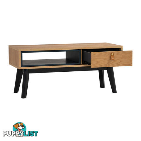 CASTOR Coffee Table 100cm - Natural, Navy Blue & Black - 133091