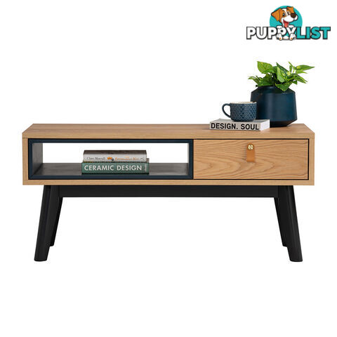 CASTOR Coffee Table 100cm - Natural, Navy Blue & Black - 133091