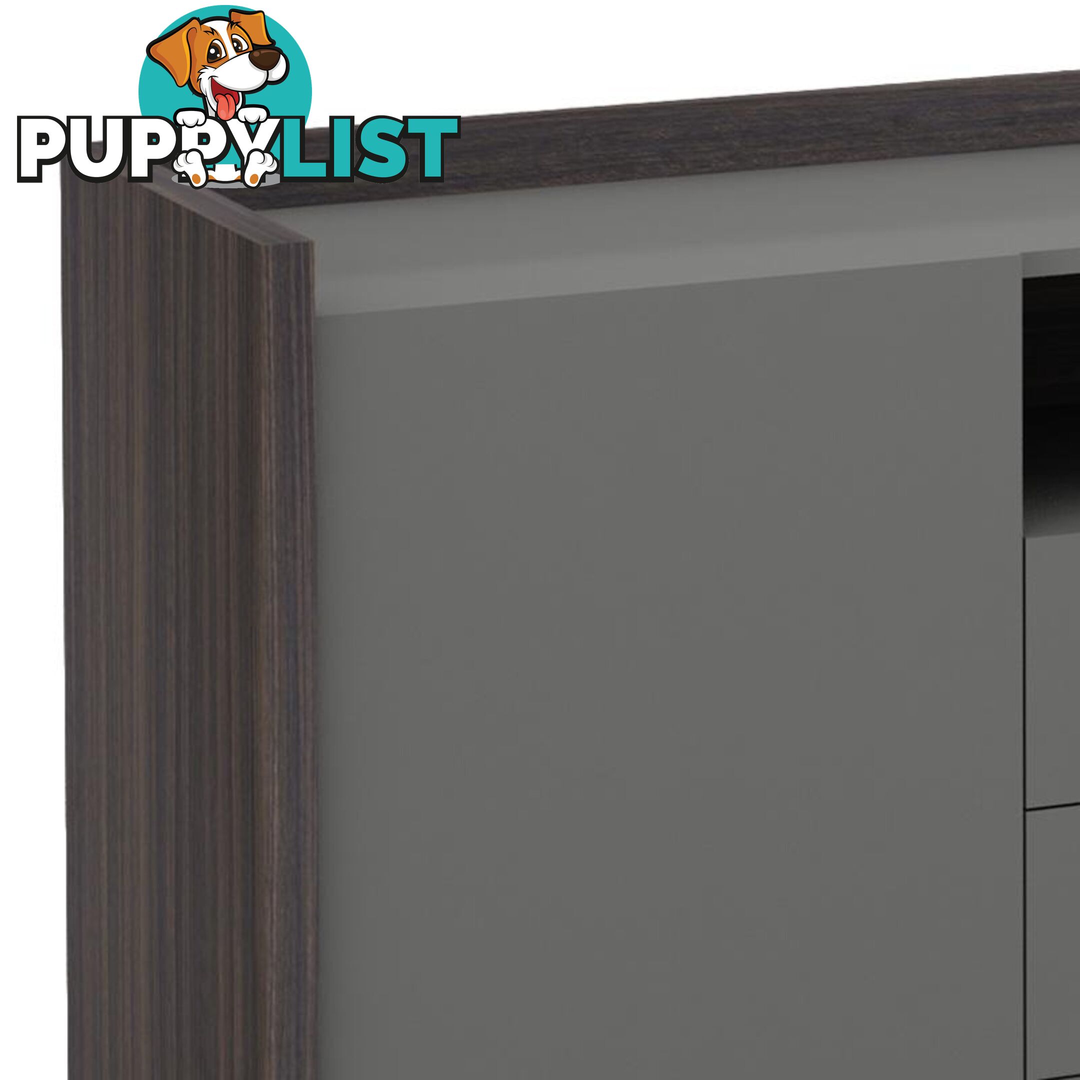 RADDIX Credenza Cabinet 160cm - Iron Grey & Brown - DF-FF-S0316 - 9334719003344