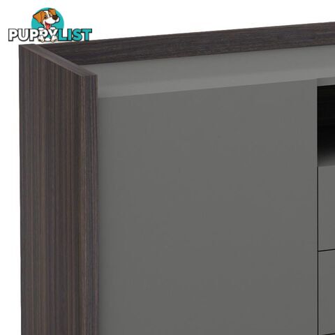 RADDIX Credenza Cabinet 160cm - Iron Grey & Brown - DF-FF-S0316 - 9334719003344