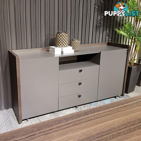 RADDIX Credenza Cabinet 160cm - Iron Grey & Brown - DF-FF-S0316 - 9334719003344