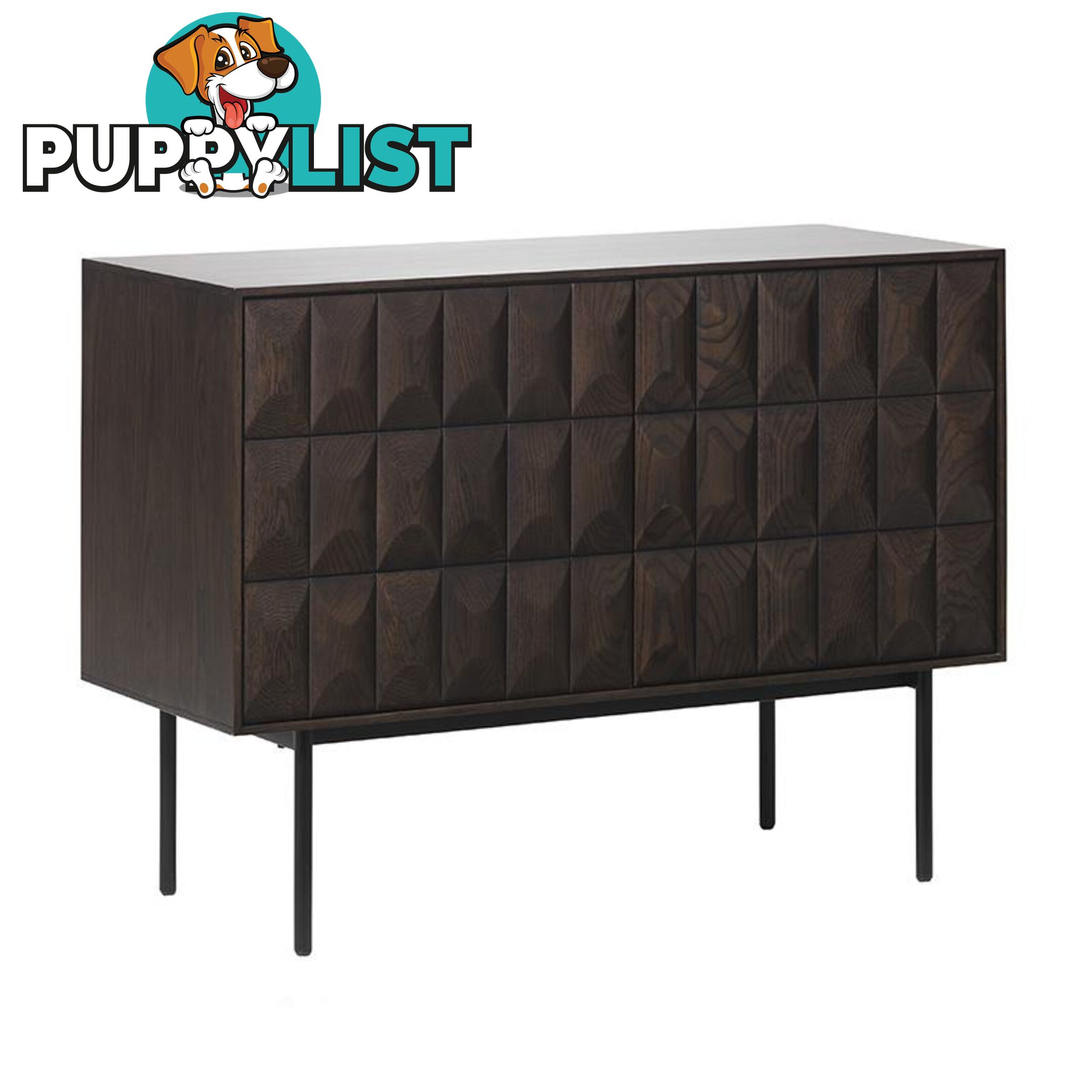 LATINA Sideboard 107cm - Dark Brown / Black - 43403181 - 5704745097152