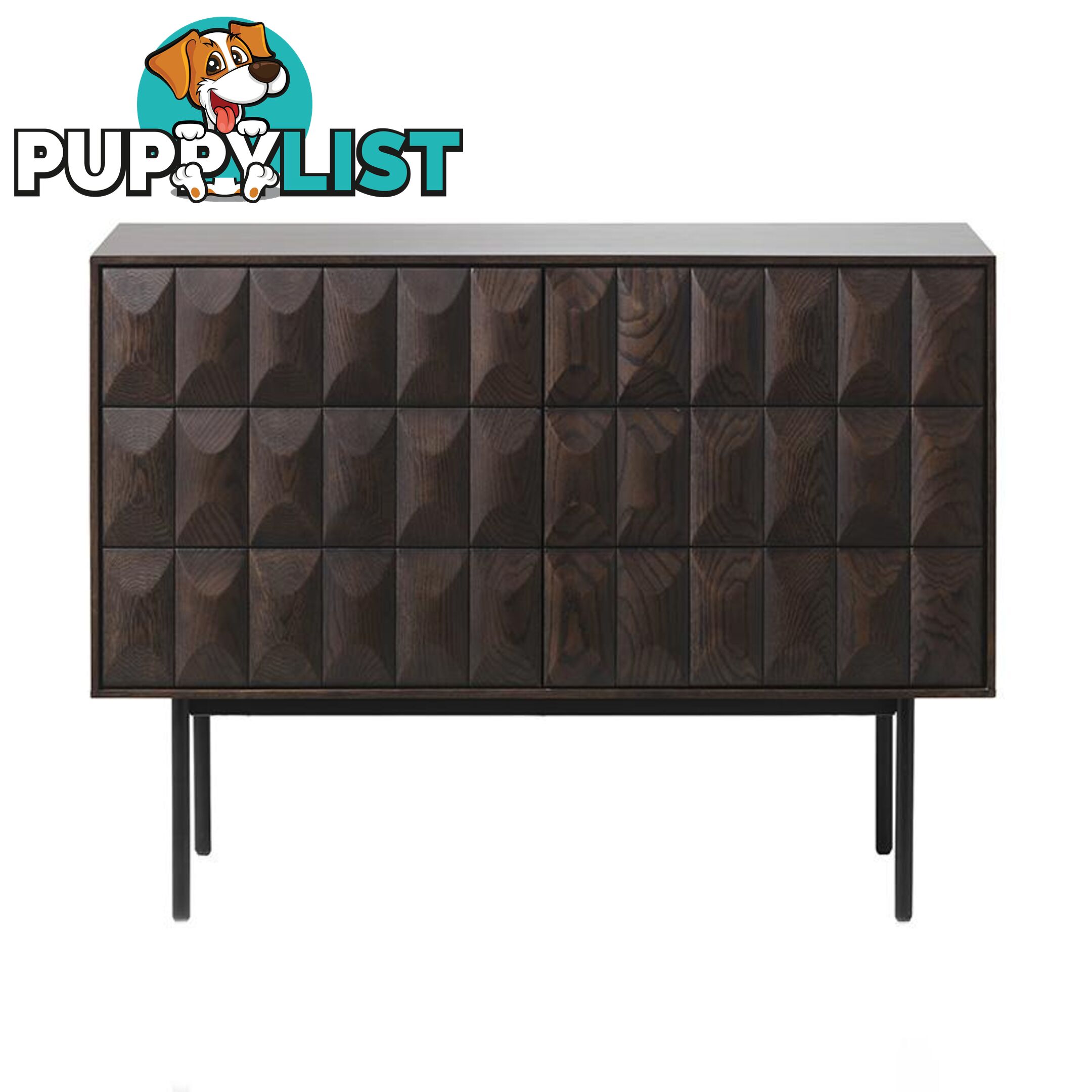 LATINA Sideboard 107cm - Dark Brown / Black - 43403181 - 5704745097152