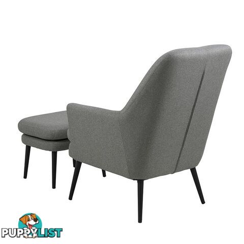 KENDRA Lounge Chair with Footstool - Grey - AC-0000088240 - 5713941137616