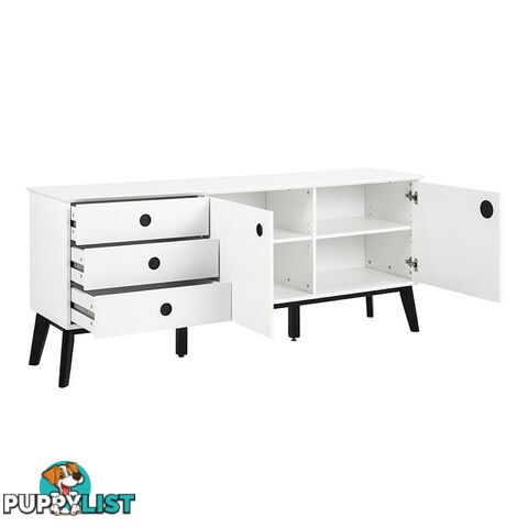 SABINE Sideboard 180cm - White/Natural - AC-91721-1 - 5705994999631