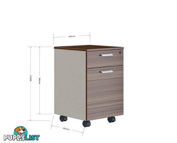 ANDERS Mobile Drawer Cabinet 40cm - Australian Gold Oak & Beige - DF-TIAN-H0101 - 9334719011202