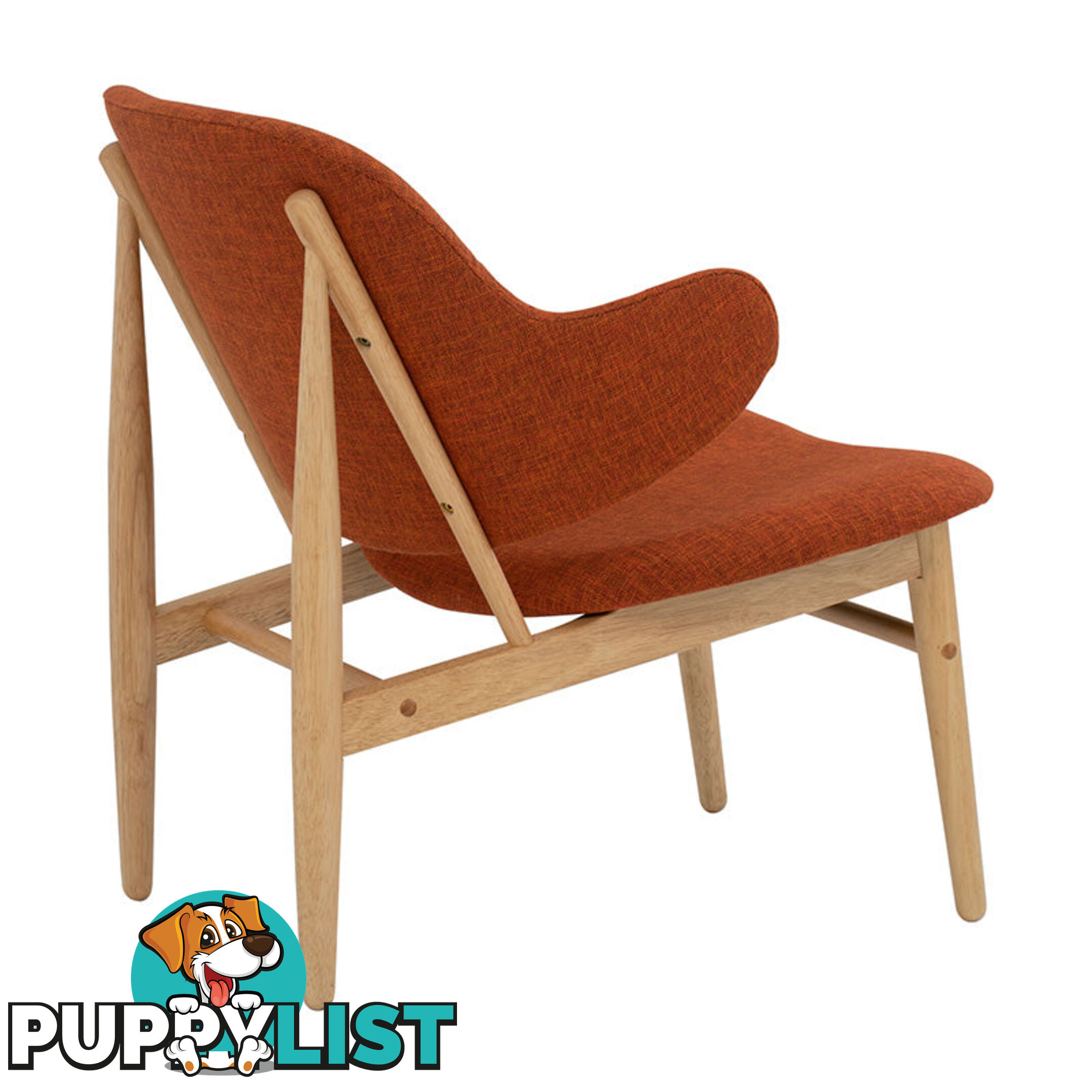 VERONIC Lounge Chair in Russet Fabric - 231286 - 9334719003634