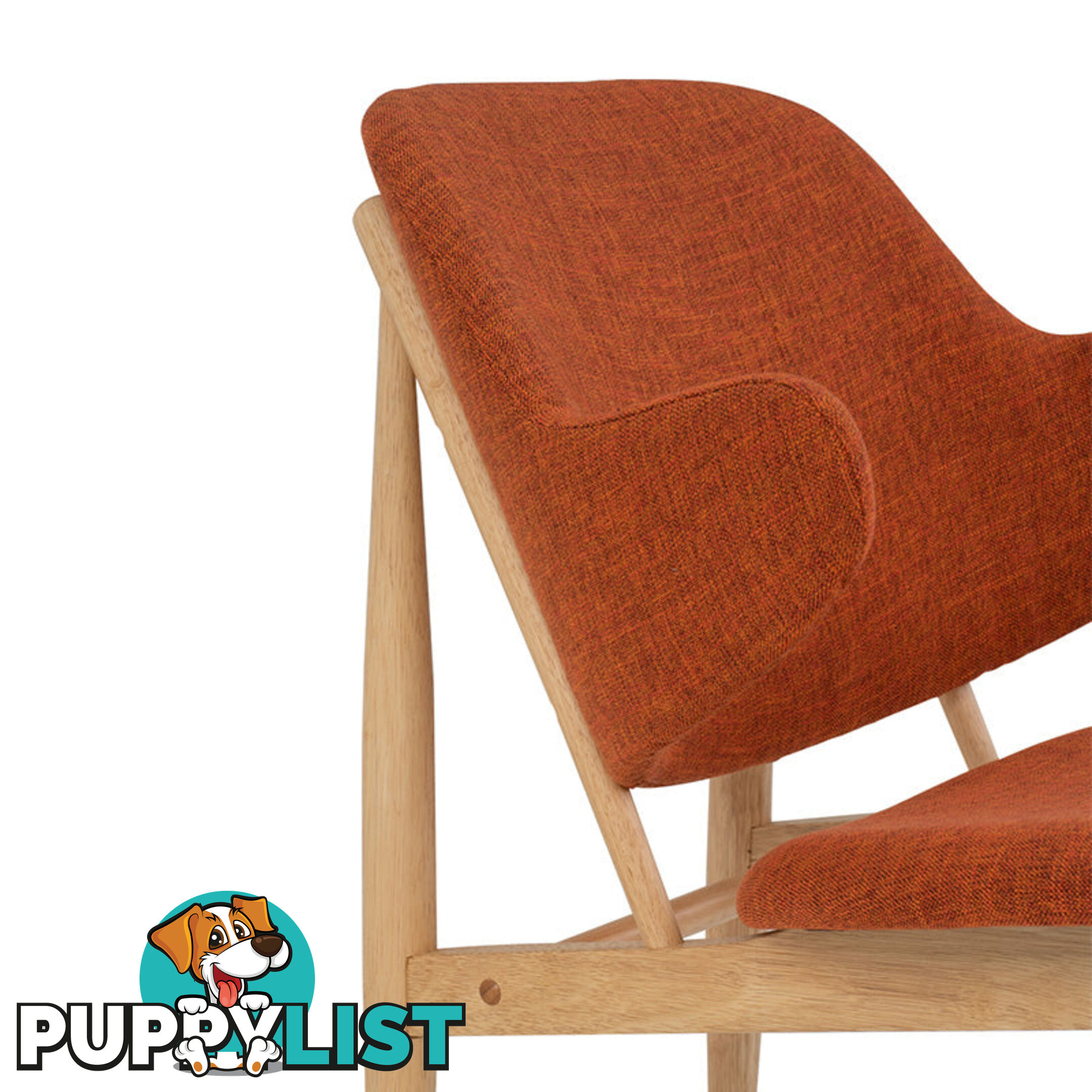 VERONIC Lounge Chair in Russet Fabric - 231286 - 9334719003634