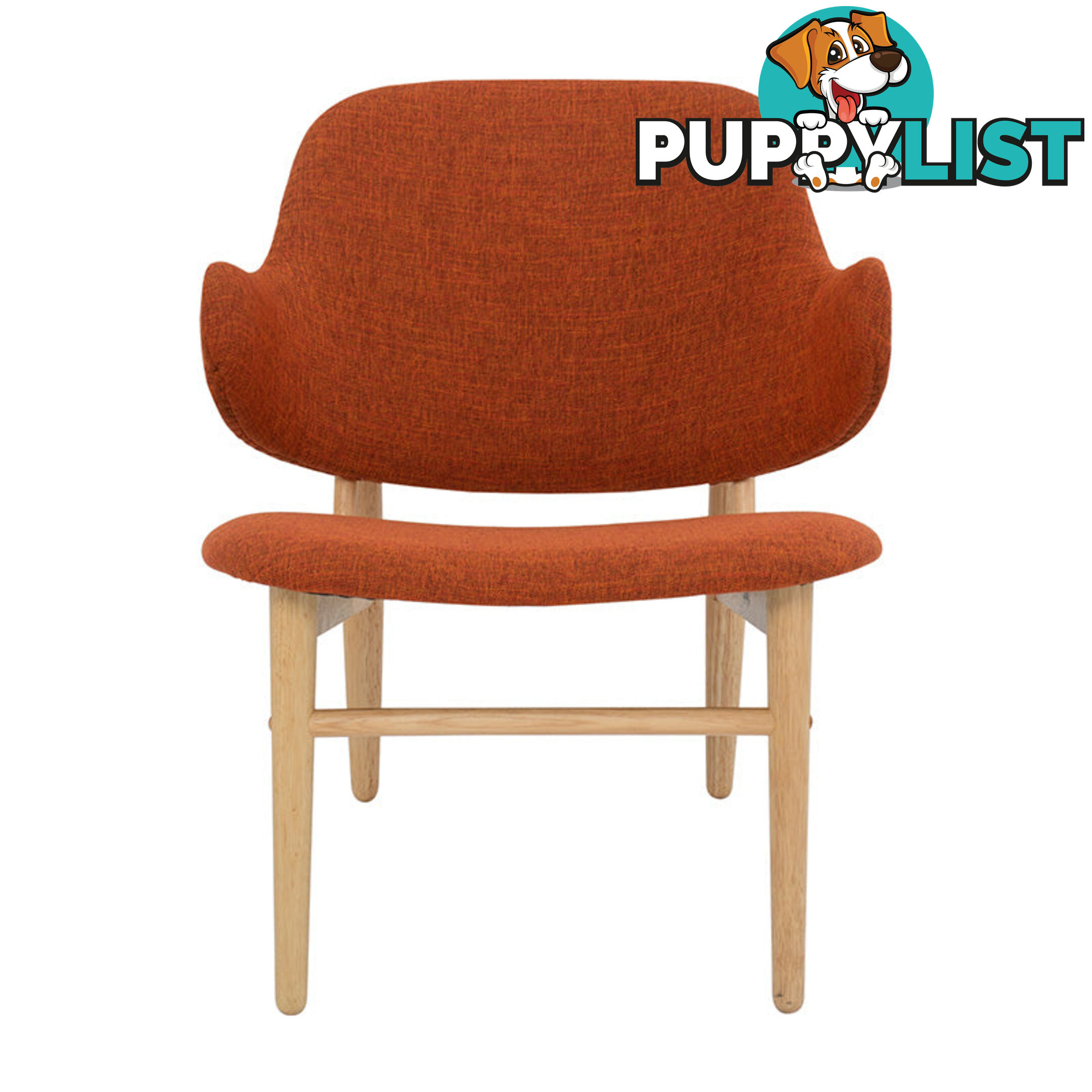 VERONIC Lounge Chair in Russet Fabric - 231286 - 9334719003634