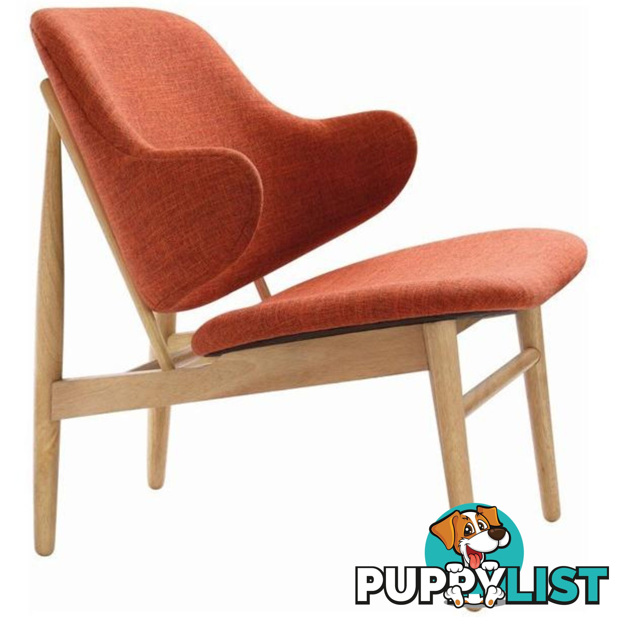 VERONIC Lounge Chair in Russet Fabric - 231286 - 9334719003634