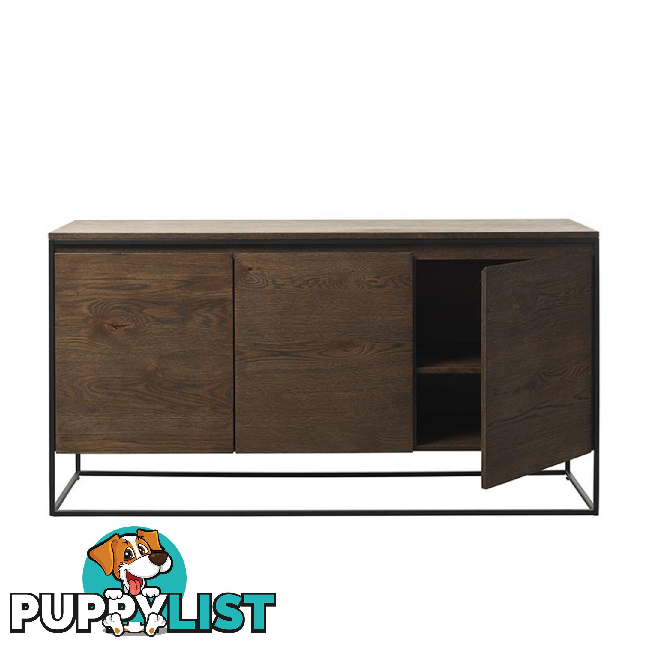 RIVOLI Sideboard 1.55M -  Smoked Oak / Black - 40813020 - 5704745088419