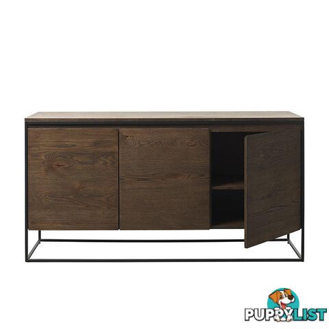 RIVOLI Sideboard 1.55M -  Smoked Oak / Black - 40813020 - 5704745088419