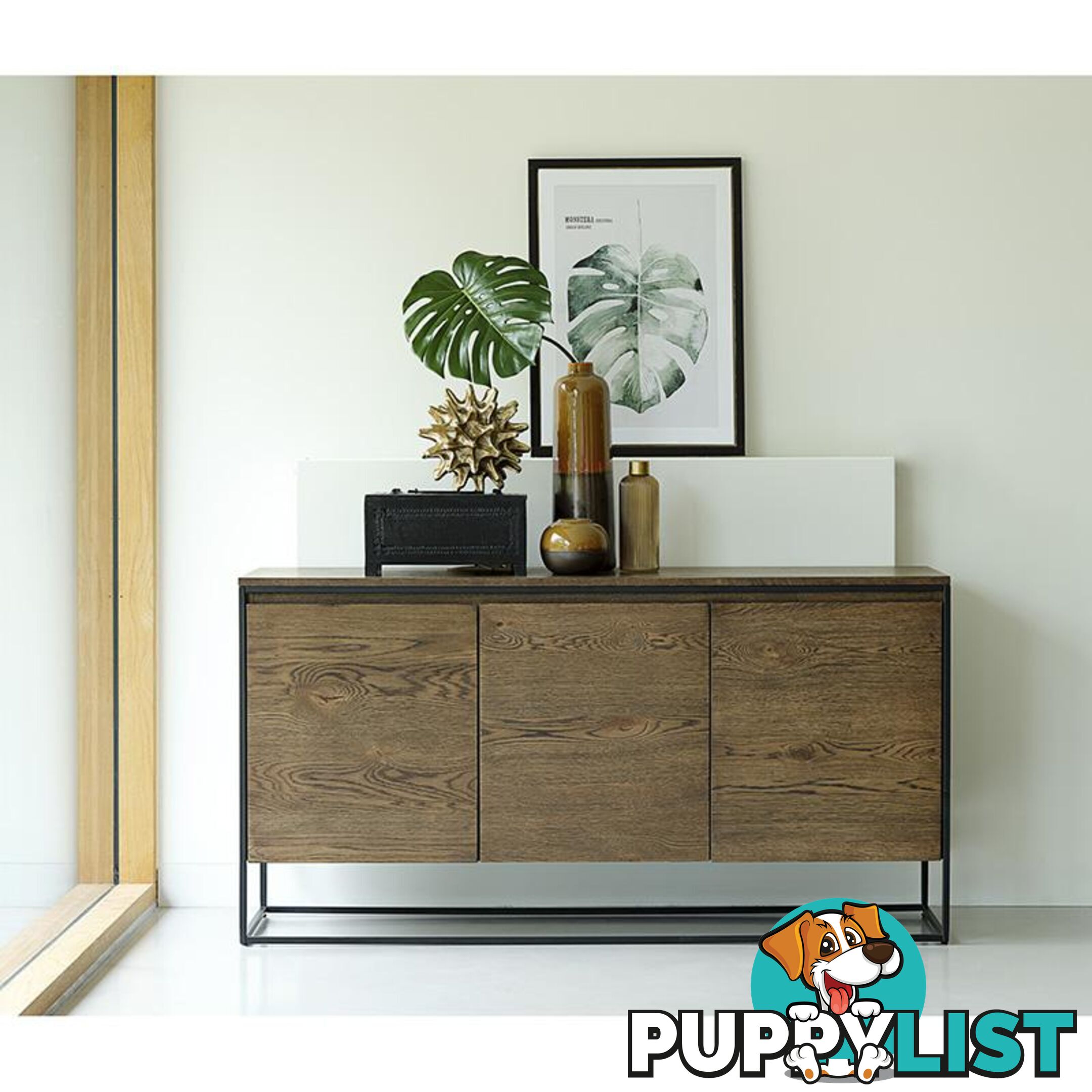 RIVOLI Sideboard 1.55M -  Smoked Oak / Black - 40813020 - 5704745088419