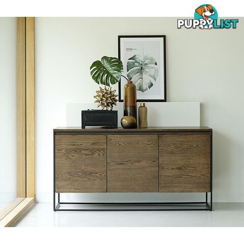 RIVOLI Sideboard 1.55M -  Smoked Oak / Black - 40813020 - 5704745088419