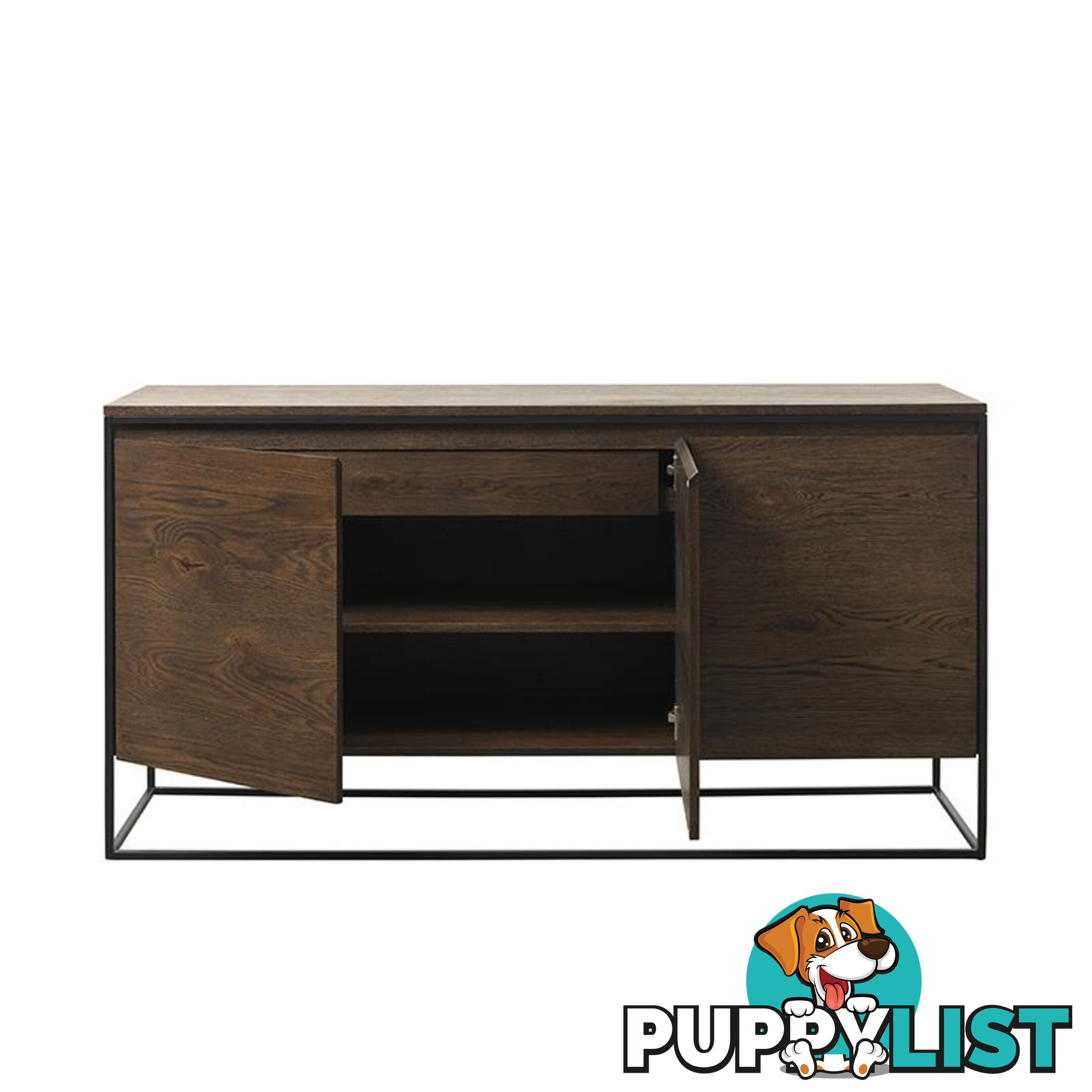 RIVOLI Sideboard 1.55M -  Smoked Oak / Black - 40813020 - 5704745088419