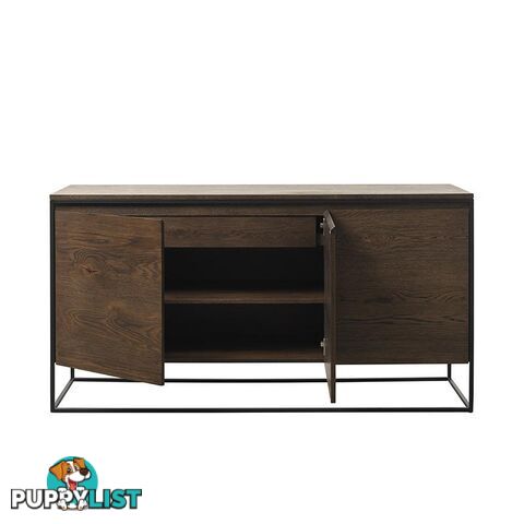 RIVOLI Sideboard 1.55M -  Smoked Oak / Black - 40813020 - 5704745088419