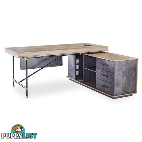 PARKER Executive Office Desk with Right Return 1.8M - Tobacco - WF-PW001A-R - 9334719004389