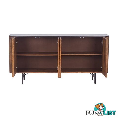 KAASNI Sideboard 160 cm Solid Mango Wood - Honey & Black - LX-2101 - 9334719011967