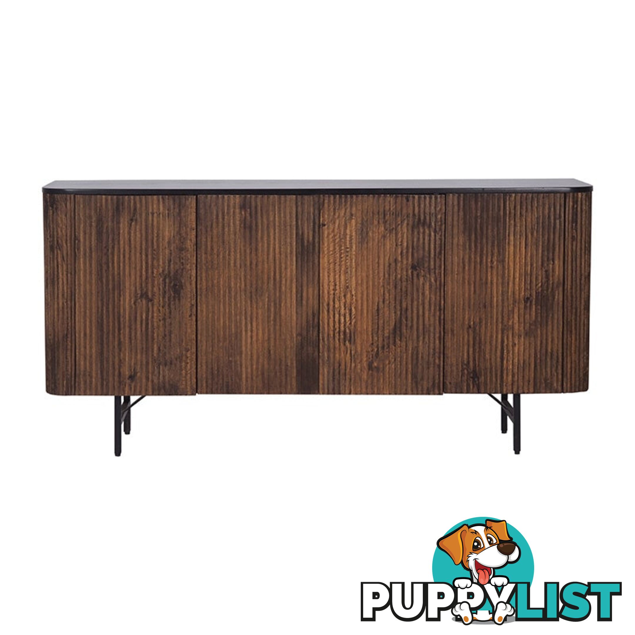 KAASNI Sideboard 160 cm Solid Mango Wood - Honey & Black - LX-2101 - 9334719011967