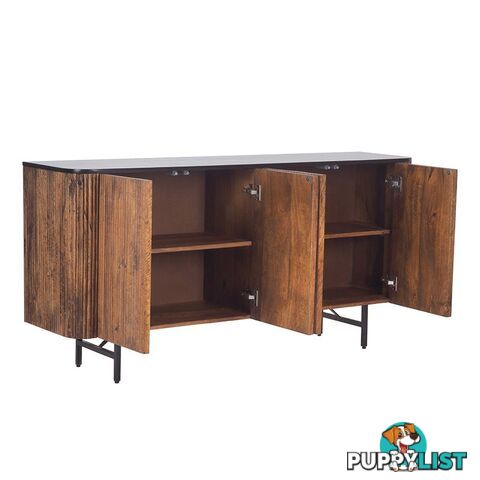 KAASNI Sideboard 160 cm Solid Mango Wood - Honey & Black - LX-2101 - 9334719011967