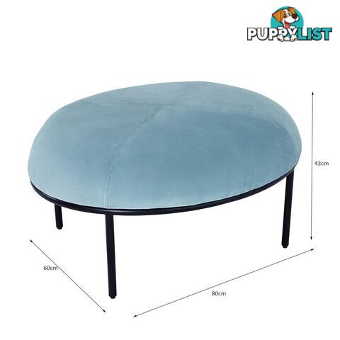 VAMOS Oval Footstool/ Ottoman 80cm - Jade & Black - 236074 - 9334719007212