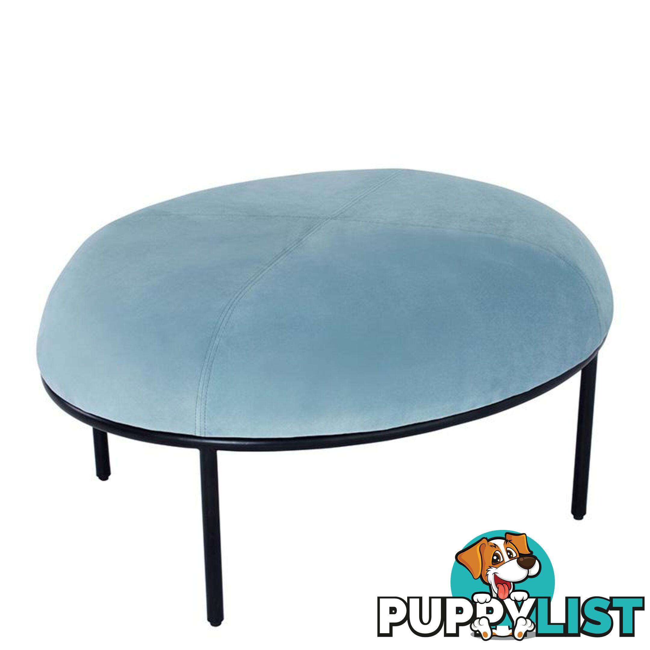 VAMOS Oval Footstool/ Ottoman 80cm - Jade & Black - 236074 - 9334719007212